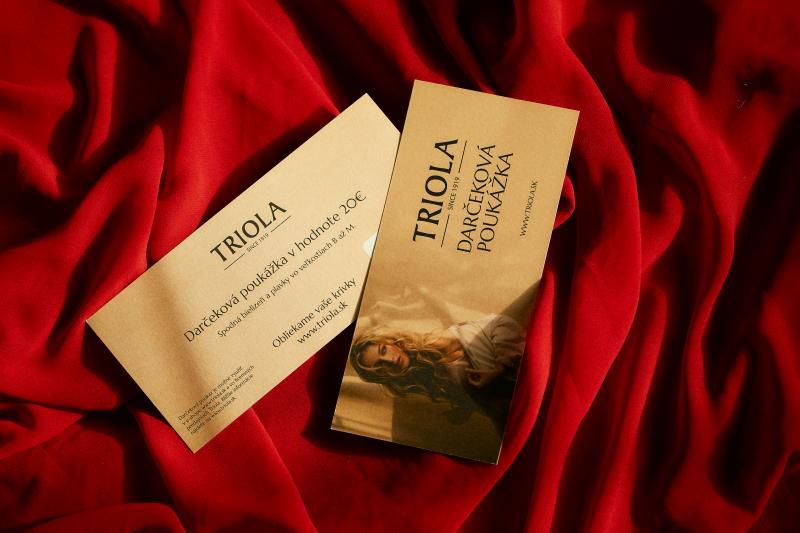 Darčekové poukážky na nákup bielizne Triola sú...