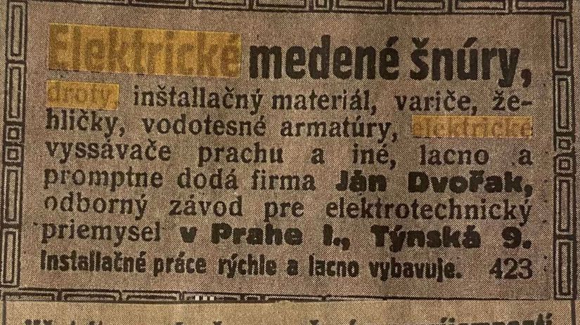 Reklamné inzeráty z 20. rokov minulého...
