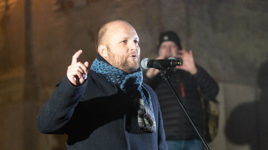 Protivládny protest v Trnave, 19. decembra 2023. 