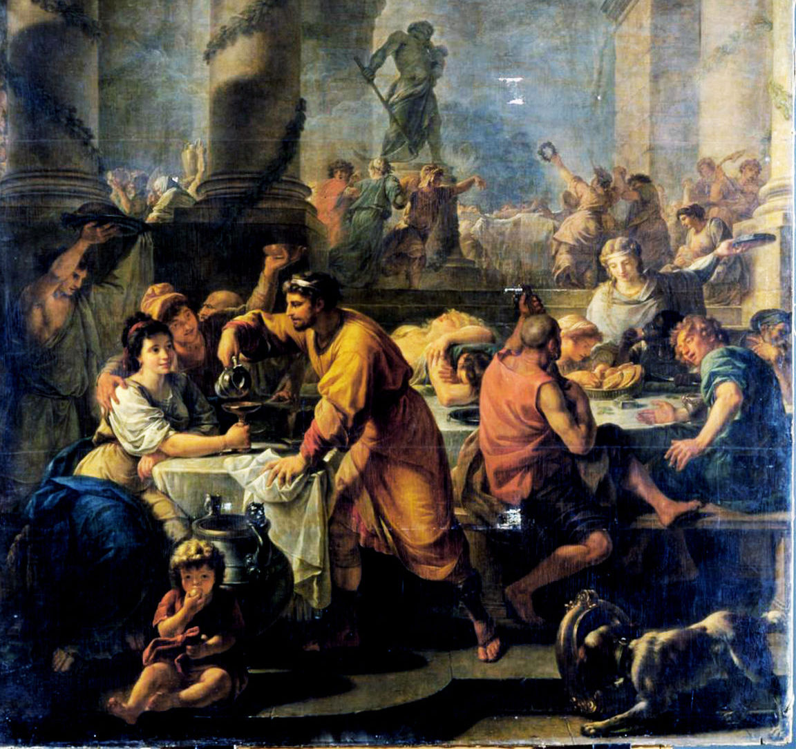 Oslavy Saturnálií na maľbe od Antoina Calleta.