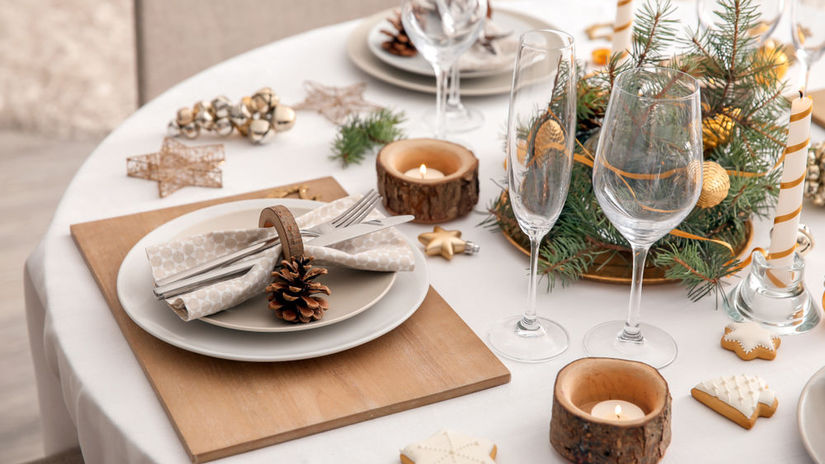 Vianoce, výzdoba, stôl, stolovanie