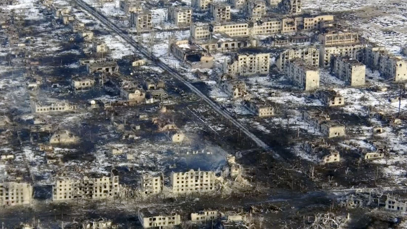 Marjinka, vojna na Ukrajine, zničené mesto,...