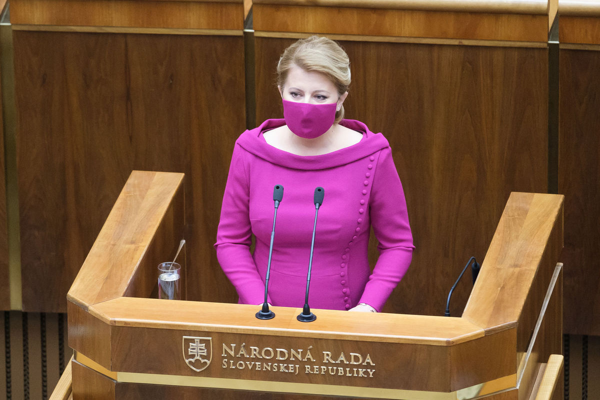Prezidentka Zuzana Čaputová počas prejavu v...