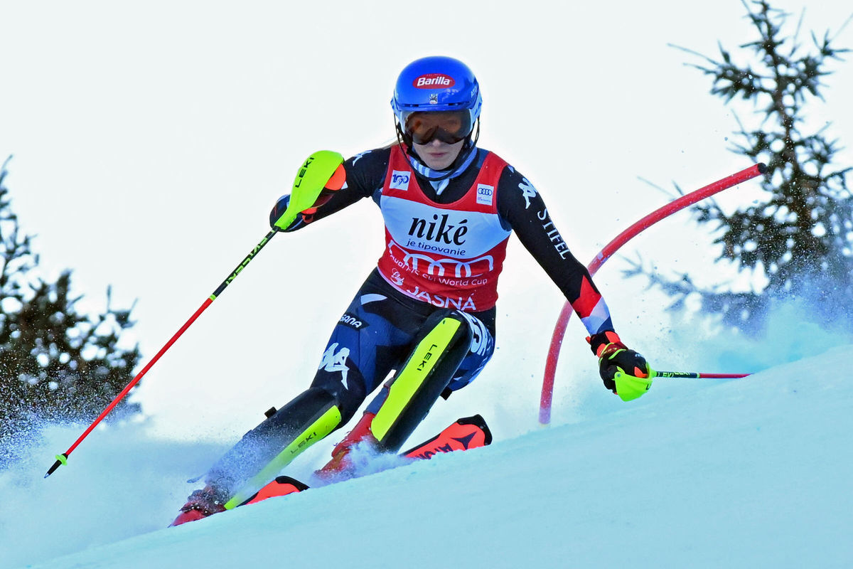 Mikaela Shiffrinová počas slalomu v Jasnej.