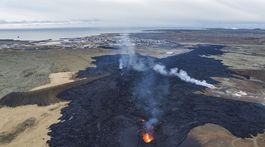 Island sopka výbuch erupcia Grindavík