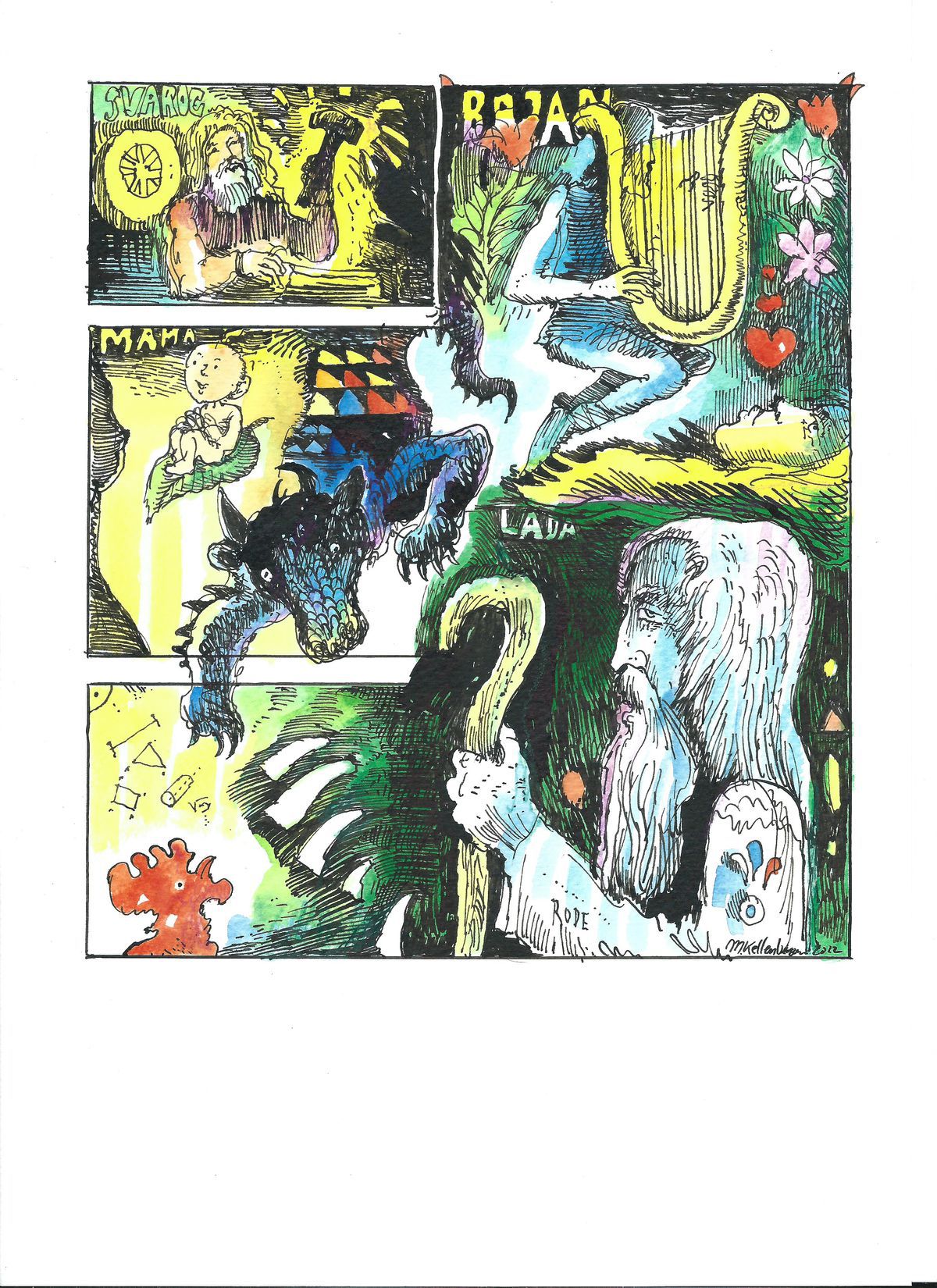 Ilustrácie z knihy Staroslovanské mýty a legendy.