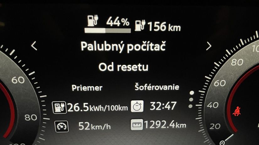 Dlhodobá spotreba v zime za približne 1 300 km...