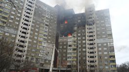 Kyjev, vojna na Ukrajine, bombardovanie, strely, požiar