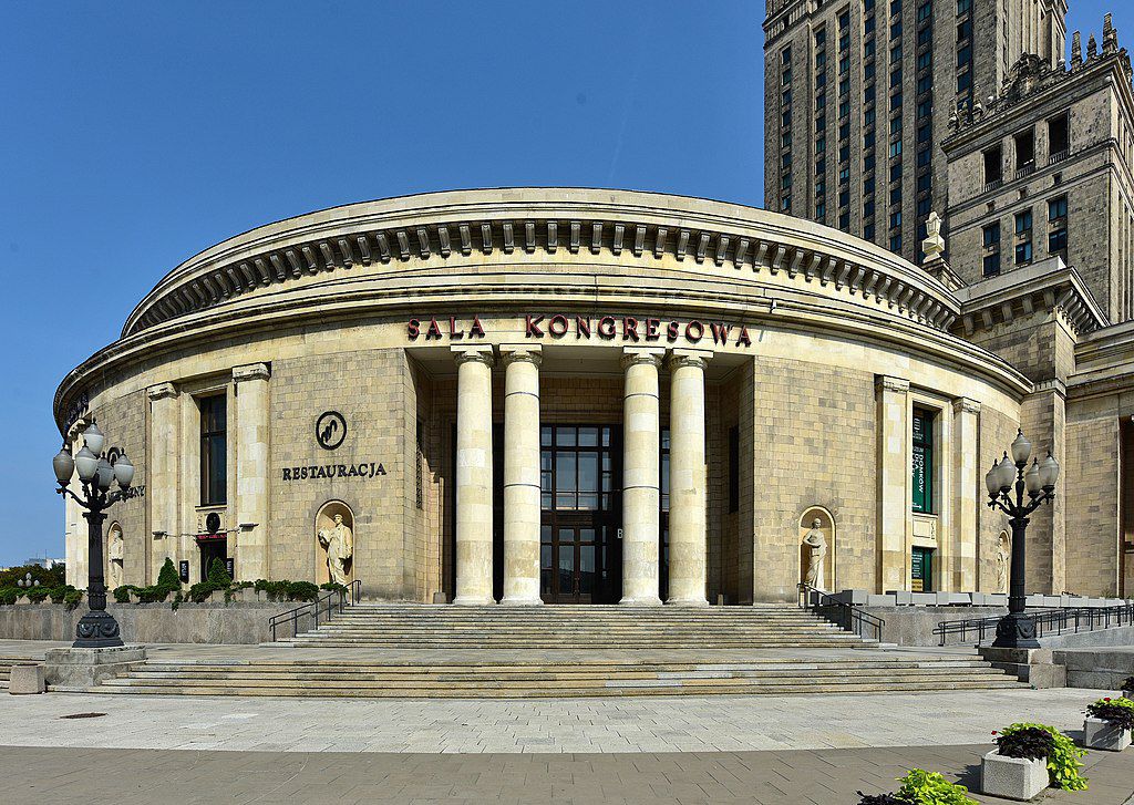 Kongresová sála Paláca kultúry a vedy v centre...