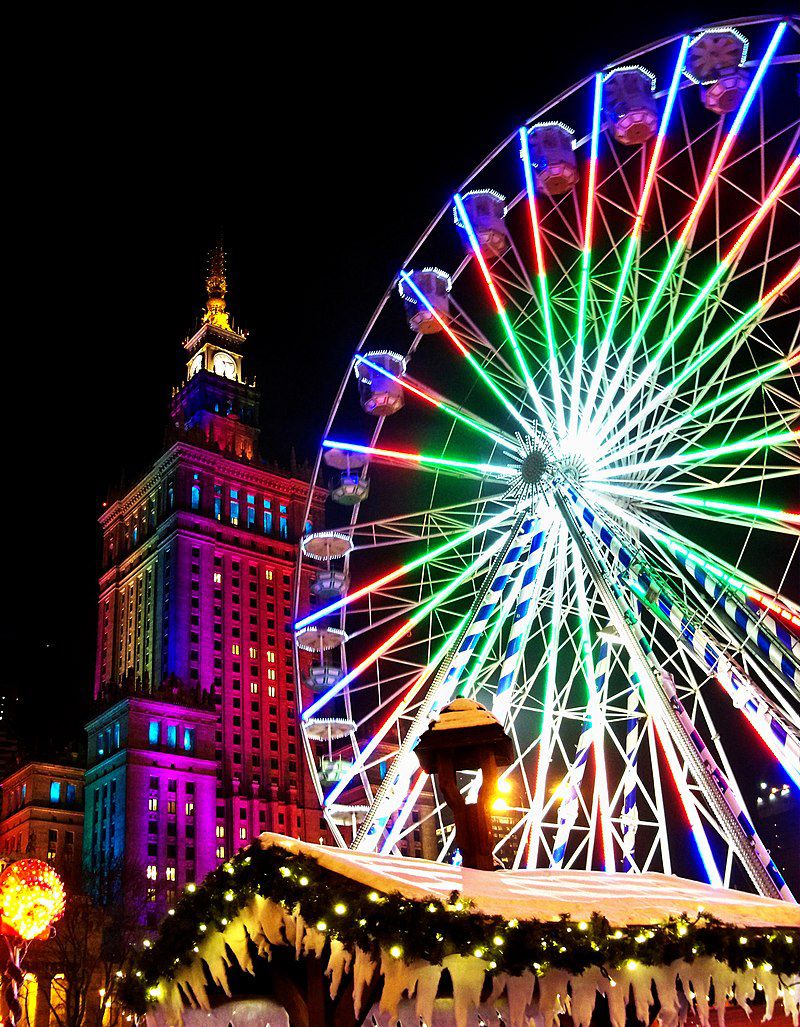 Palác kultúry a vedy v centre Varšavy v Poľsku...