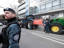 protest farmárov, traktory