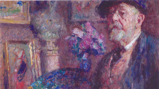 Autoportrét Ludvíka Kubu. „Vlastní podobizna:...