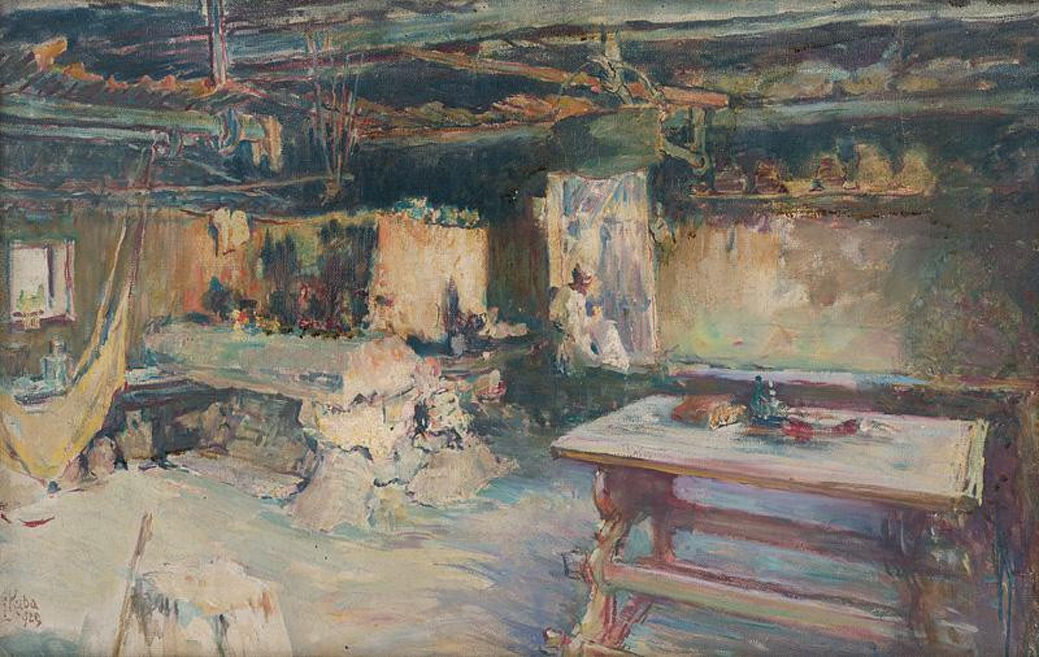 Čierna izba v Čičmanoch, 1929. Olej na plátne