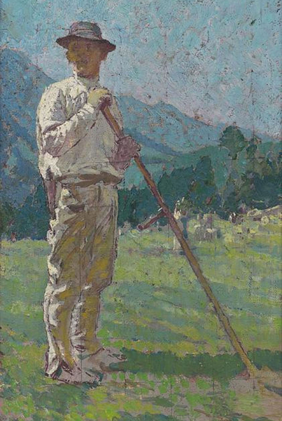 Štúdia kosca, 1929. Olej na kartóne.