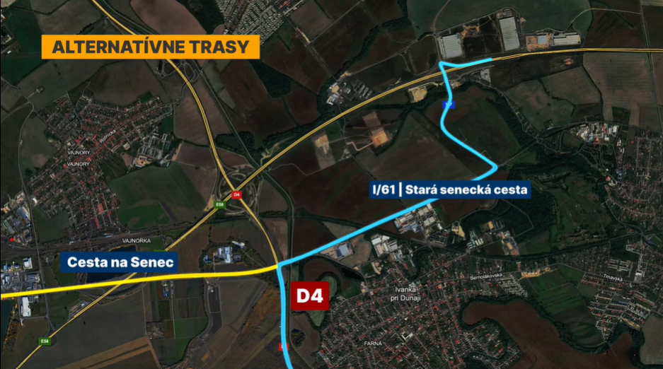 Kadiaľ môže viesť obchádzková trasa pri...