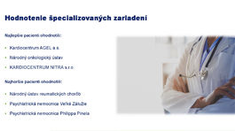 hodnotenie nemocníc, rebríček nemocníc, Dôvera