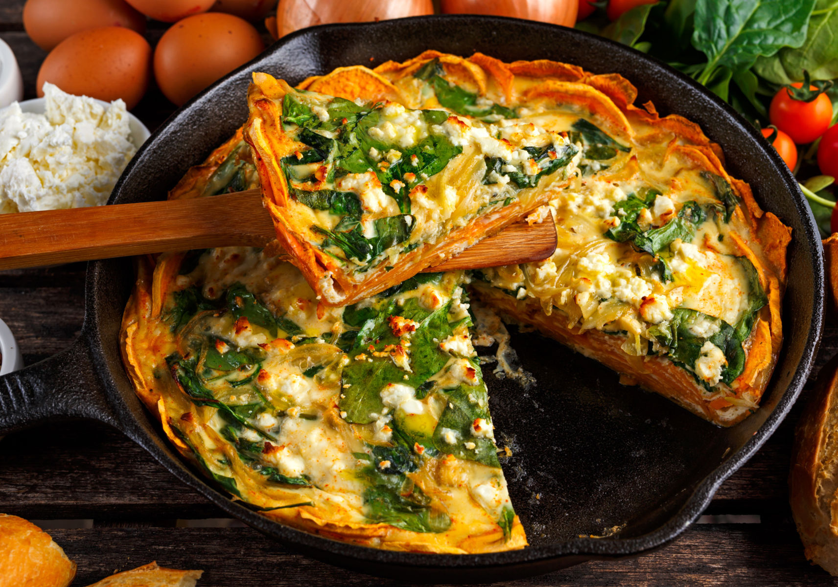 Frittata zo sladkých zemiakov.