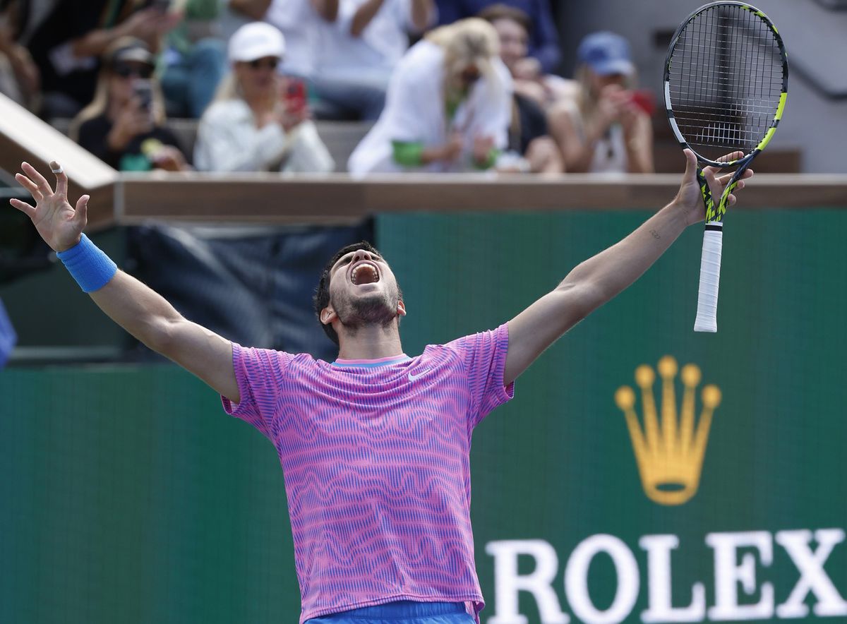 Carlos Alcaraz po triumfe vo finále Indian Wells.