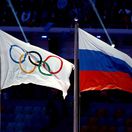 Rusko Vlajka olympijské hry vlajka