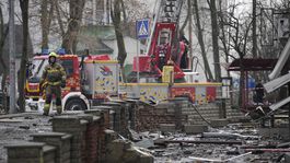 Kyjev, vojna na Ukrajine, bombardovanie, požiar, hasiči, Ruský útok