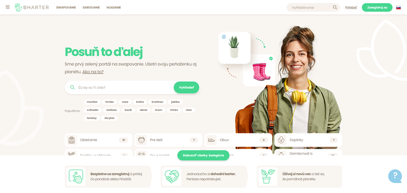 BHARTER prvý zelený portál na swapovanie