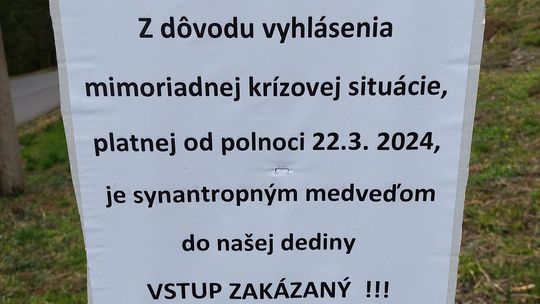 Kuriózny oznam pre medvede sa nachádzal pri...