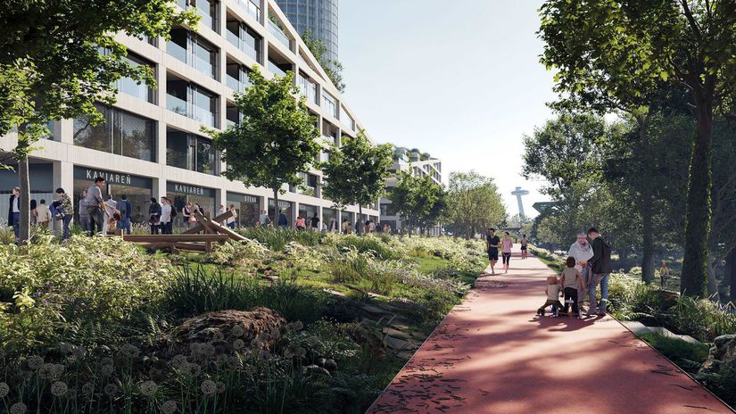 Vizualizácia parku v projekte Nové Lido.