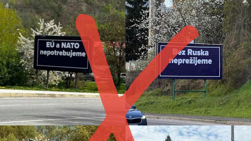 proruské billboardy, bilbord, Mier Ukrajine,...