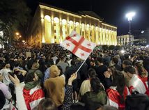 tbilisi, gruzínsko, protest