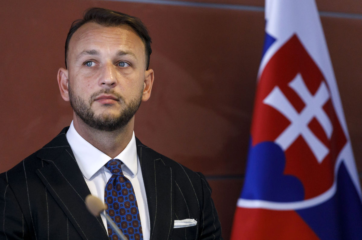 Na snímke minister vnútra Matúš Šutaj Eštok...