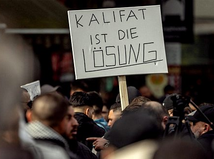 hamburg, kalifát, demonštrácia, protest, islam, moslim