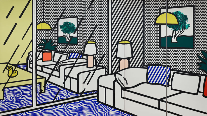 Roy Lichtenstein, Wallpaper with blue Floor...