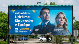 billboard, bilbord, eurovoľby 2024, Ľudovít Ódor, Veronika Cifrová Ostrihoňová