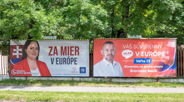 Branislav Becík, Hlas, Katarína Neveďalová, SMER, billboard, bilbord, eurovoľby 2024