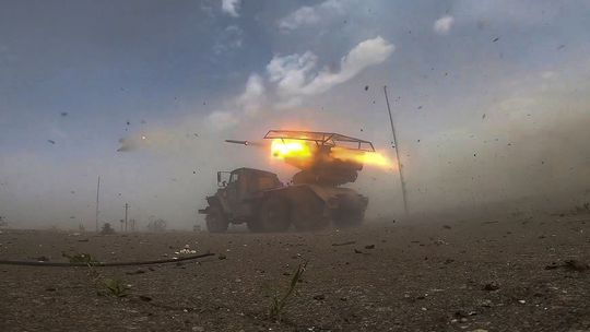 Grad, BM-21, ruská armáda, vojna na Ukrajine