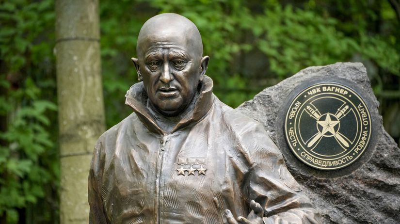 Socha ruského žoldniera Jevgenija Prigožina na...