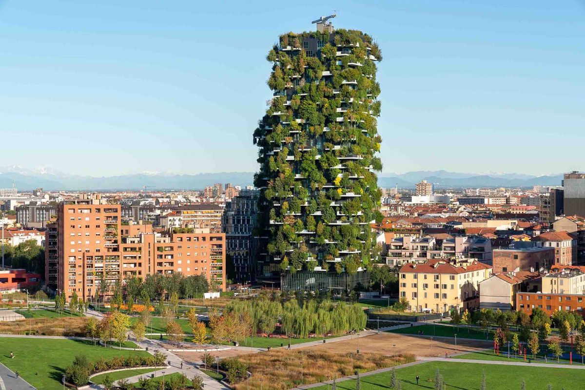 Bosco Verticale (Vertikálny les) v Miláne.