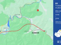 D1 Turany - Hubová, mapka