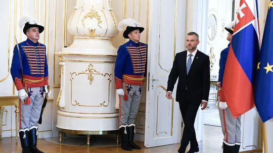 Prezident Peter Pellegrini počas prijatia...