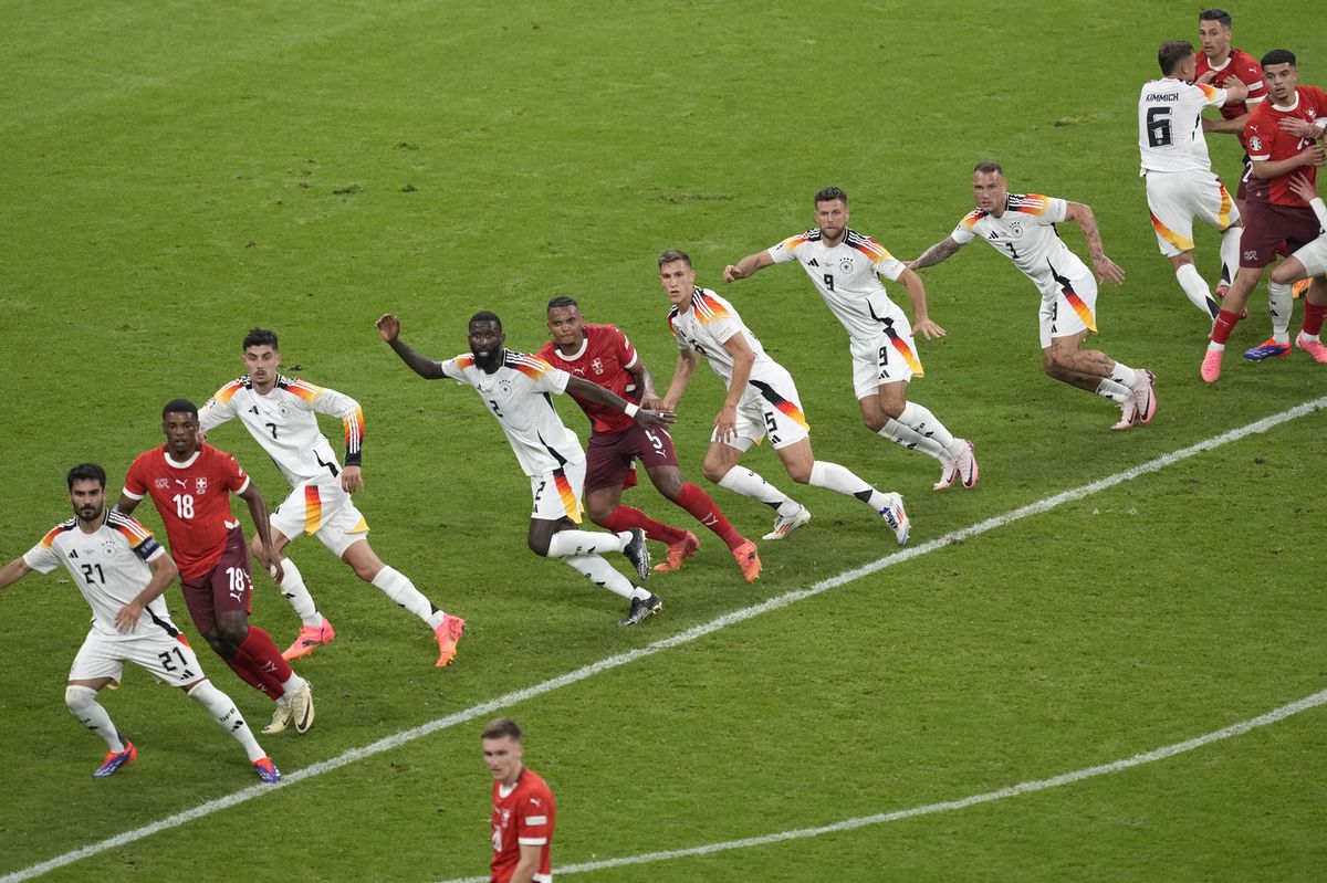 Momentka zo zápasu Švajčiarsko - Nemecko.