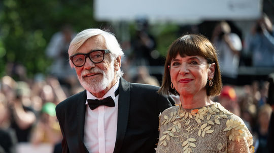 Prezident festivalu Jiří Bartoška s manželkou...