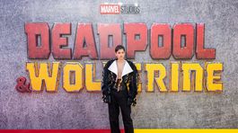 Emma Corrin attends the UK Fan Event of Marvel Studios' 'Deadpool & Wolverine' at Eventim Apollo, London on July 11th, 2024. (Photo by StillMoving.Net for The Walt Disney Company Limited)
