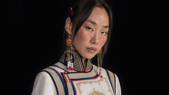 Záber na oficiálny odev športovcov Mongolska...