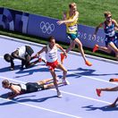 hromadný pád atletika oh paríž