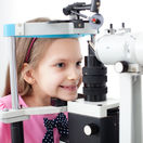 dieťa, dievča, okuliare, vyšetrenie, zrak