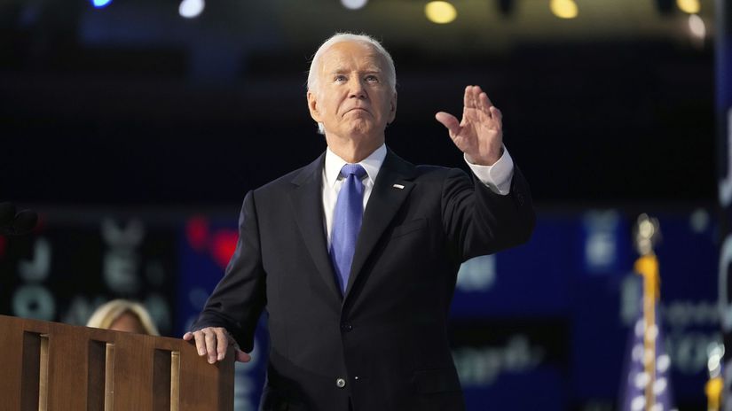 Americký prezident Joe Biden počas vystúpenia...