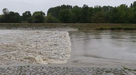 The picture shows the level of the Morava River in the Gbely area...