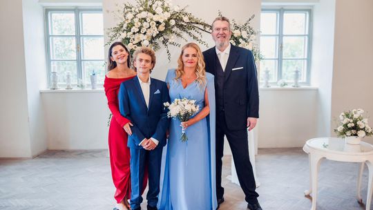 Richard Müller a Vanda Wolfová v deň svadby, po...