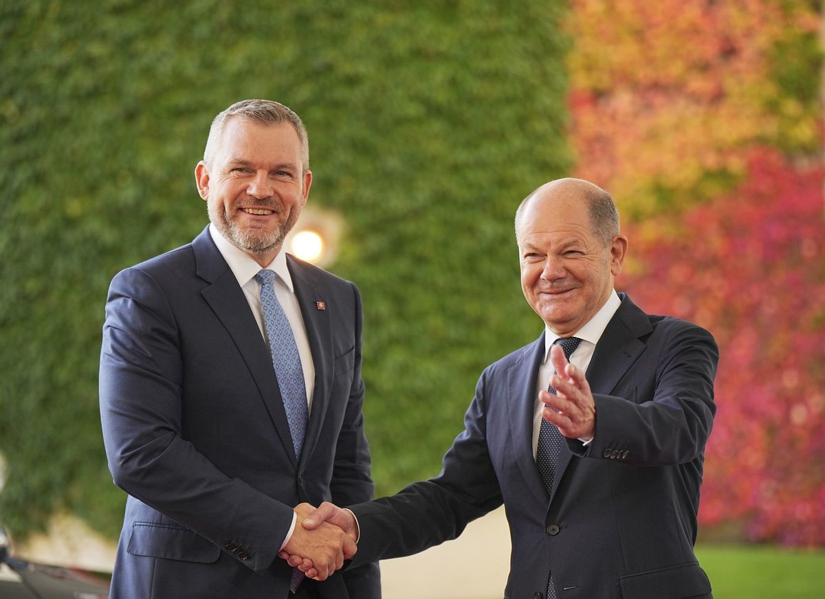 Nemecký kancelár Olaf Scholz víta slovenského...