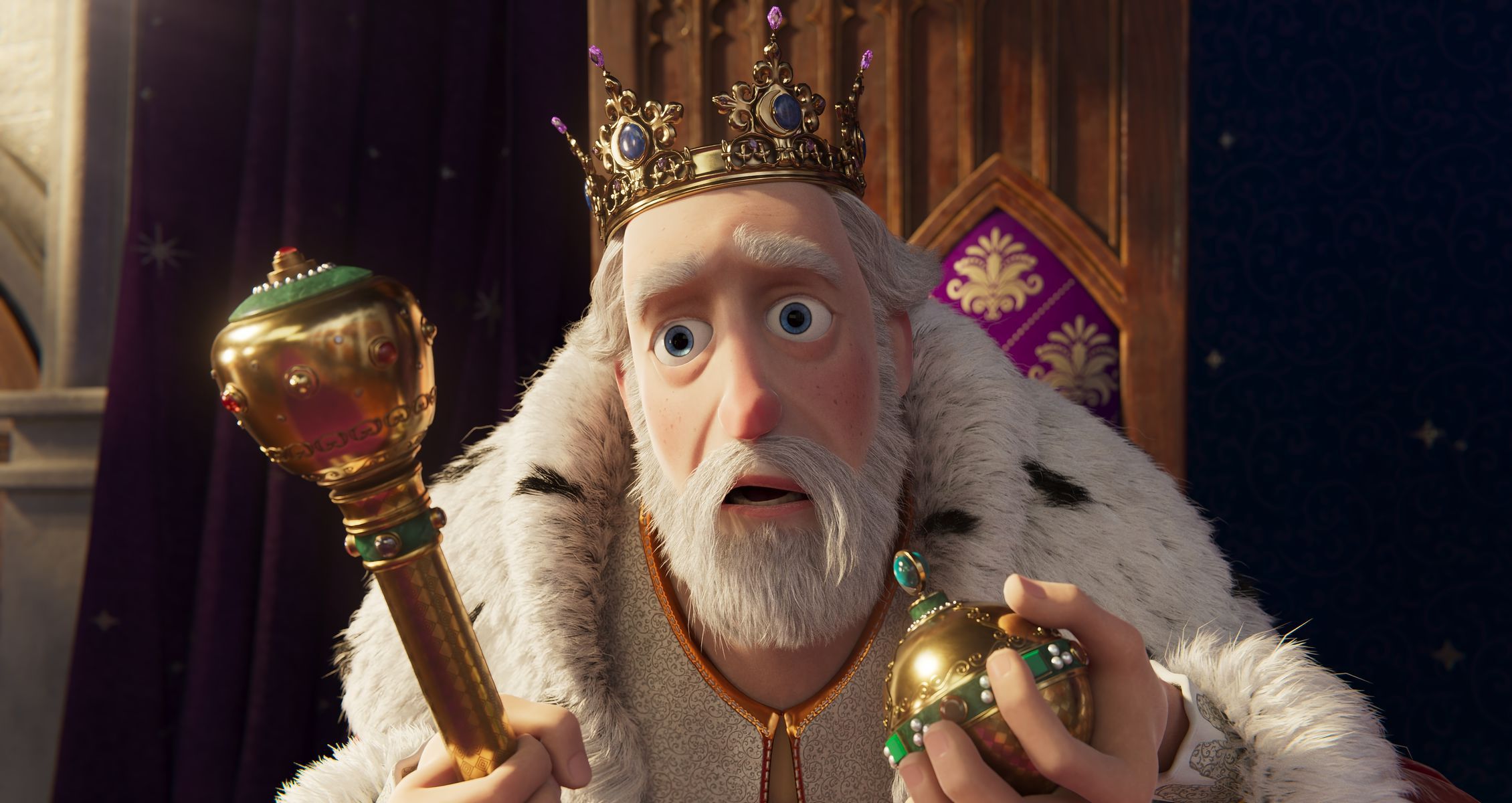 Kráľ z animovanej rozprávky Pyšná princezná.